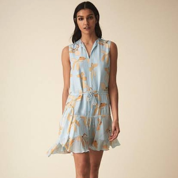 Reiss Sienna Reef dress blue orange floral XS / 0 - Picture 5 of 16